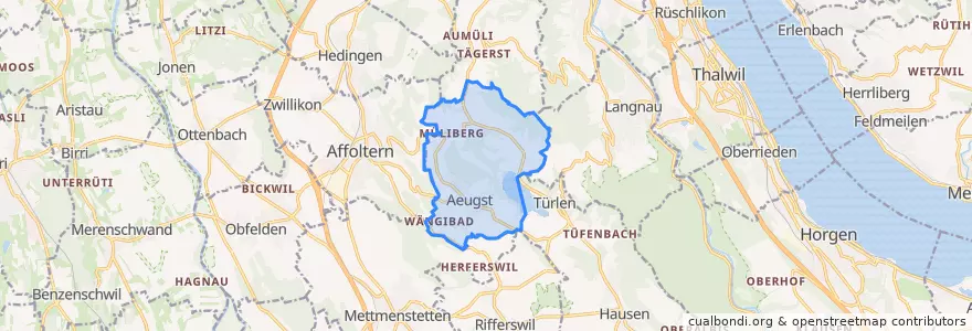 Mapa de ubicacion de Aeugst am Albis.