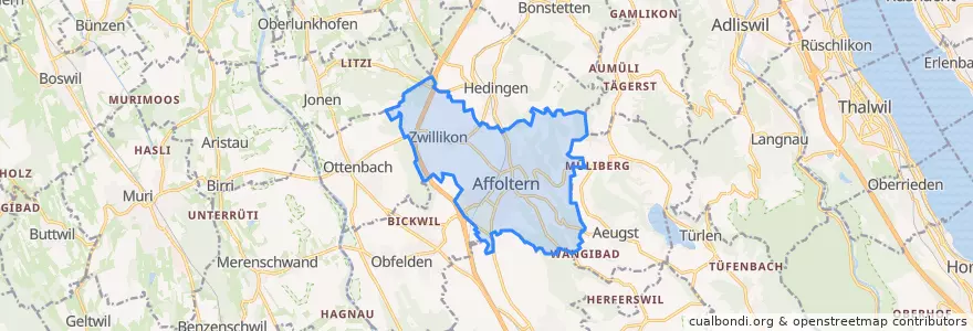Mapa de ubicacion de Affoltern am Albis.