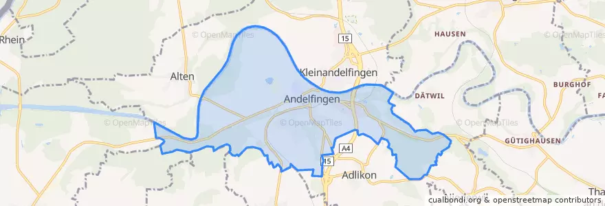 Mapa de ubicacion de Andelfingen.