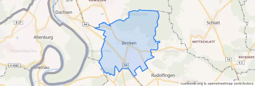 Mapa de ubicacion de Benken (ZH).