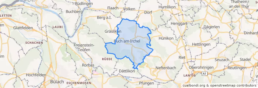 Mapa de ubicacion de Buch am Irchel.