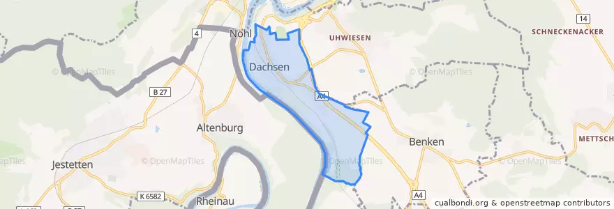 Mapa de ubicacion de Dachsen.