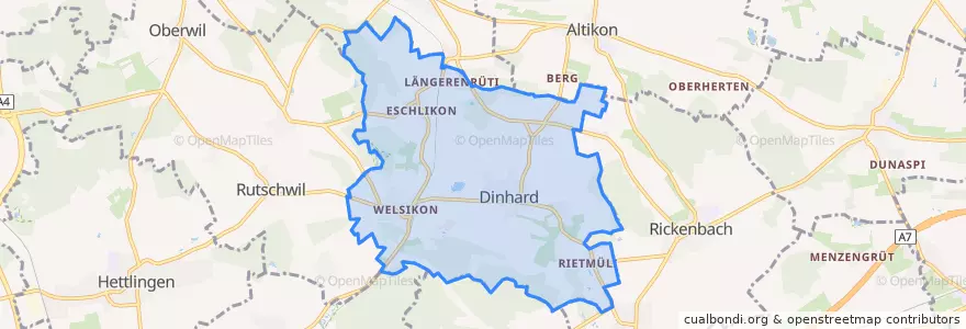 Mapa de ubicacion de Dinhard.