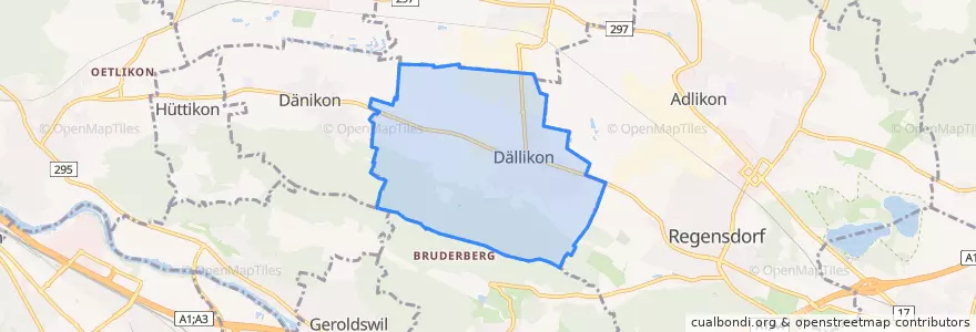 Mapa de ubicacion de Dällikon.