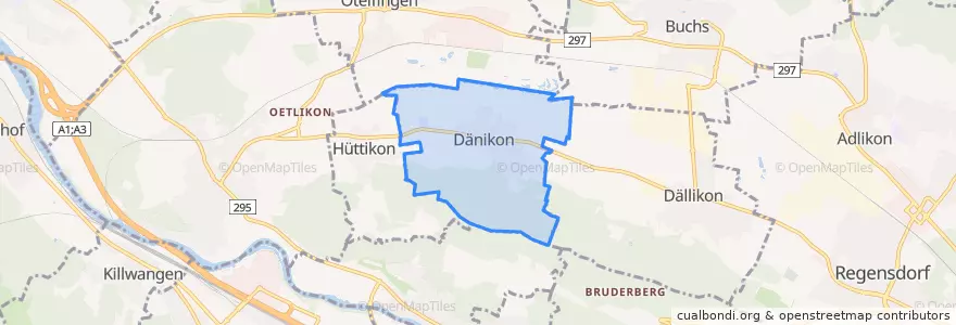 Mapa de ubicacion de Dänikon.