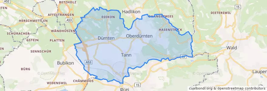 Mapa de ubicacion de Dürnten.