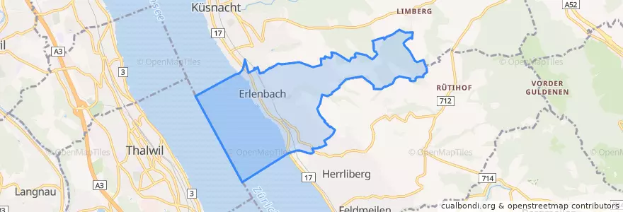 Mapa de ubicacion de Erlenbach (ZH).