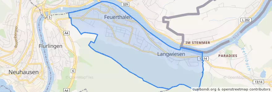 Mapa de ubicacion de Feuerthalen.