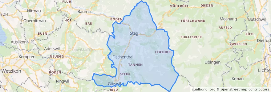 Mapa de ubicacion de Fischenthal.