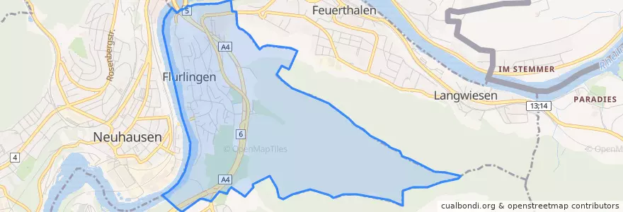 Mapa de ubicacion de Flurlingen.
