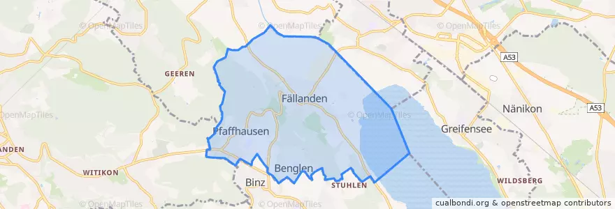 Mapa de ubicacion de Fällanden.