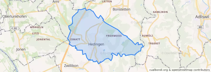 Mapa de ubicacion de Hedingen.