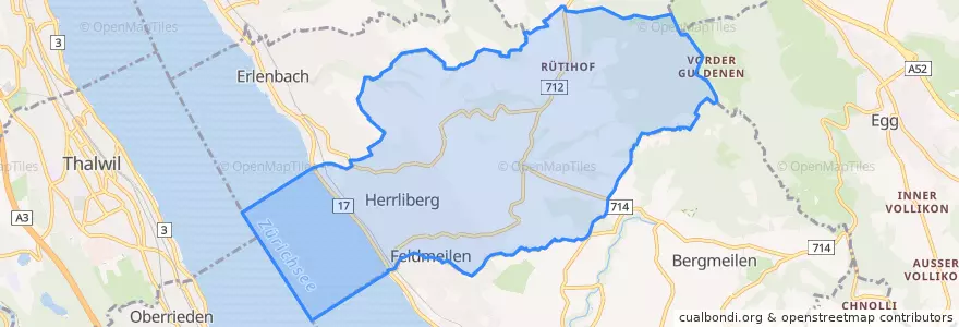 Mapa de ubicacion de Herrliberg.