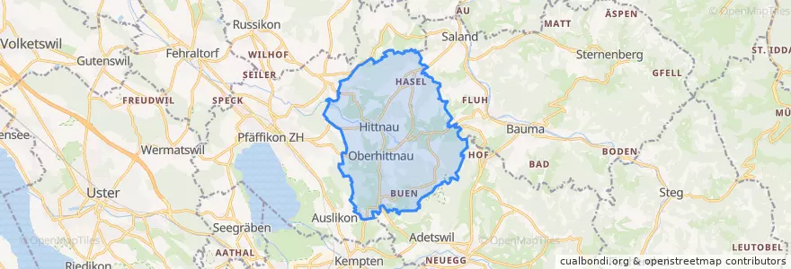 Mapa de ubicacion de Hittnau.
