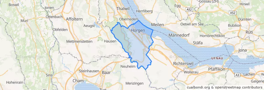 Mapa de ubicacion de Horgen.