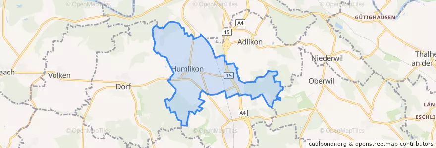 Mapa de ubicacion de Humlikon.