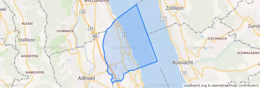 Mapa de ubicacion de Kilchberg (ZH).