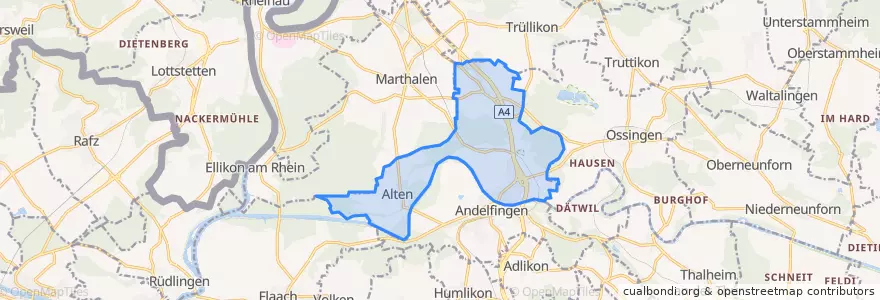 Mapa de ubicacion de Kleinandelfingen.