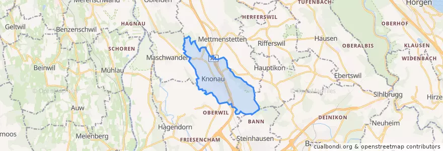 Mapa de ubicacion de Knonau.