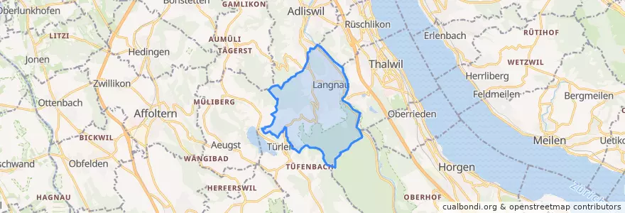 Mapa de ubicacion de Langnau am Albis.