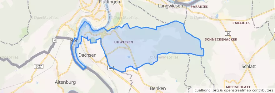 Mapa de ubicacion de Laufen-Uhwiesen.