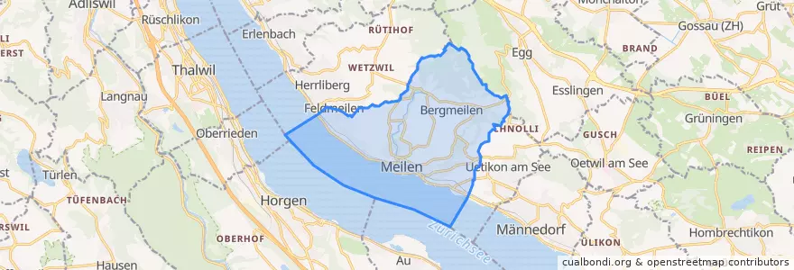 Mapa de ubicacion de Meilen.