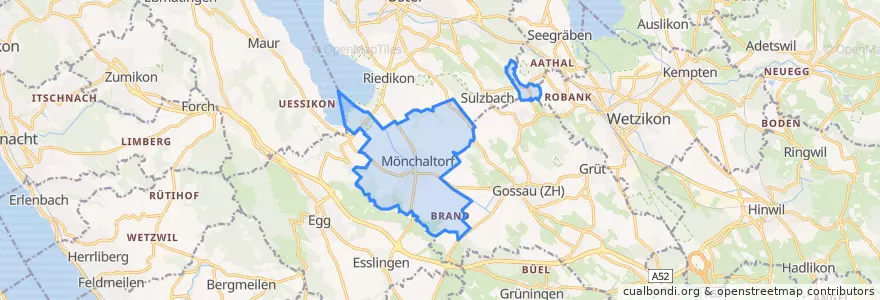 Mapa de ubicacion de Mönchaltorf.