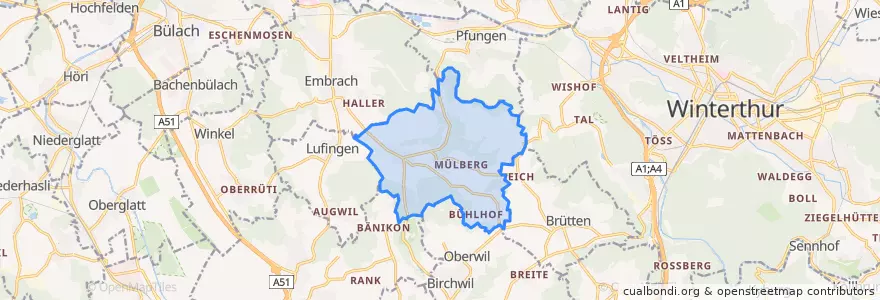 Mapa de ubicacion de Oberembrach.