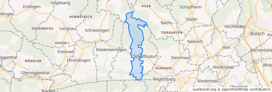 Mapa de ubicacion de Oberweningen.