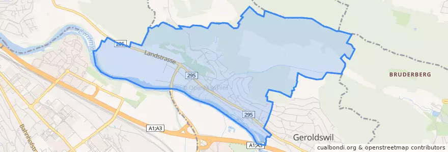 Mapa de ubicacion de Oetwil an der Limmat.