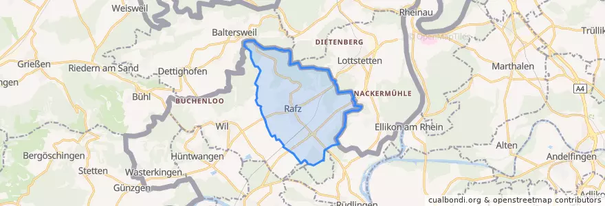 Mapa de ubicacion de Rafz.