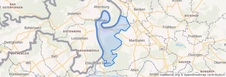 Mapa de ubicacion de Rheinau.