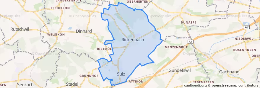 Mapa de ubicacion de Rickenbach (ZH).