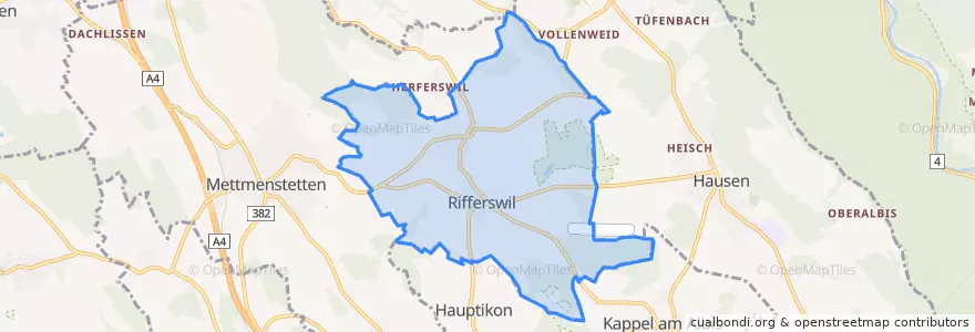 Mapa de ubicacion de Rifferswil.