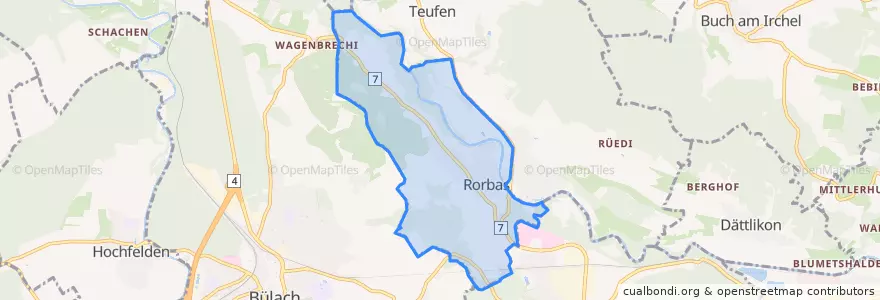 Mapa de ubicacion de Rorbas.
