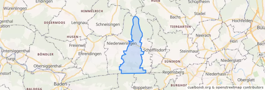 Mapa de ubicacion de Schleinikon.
