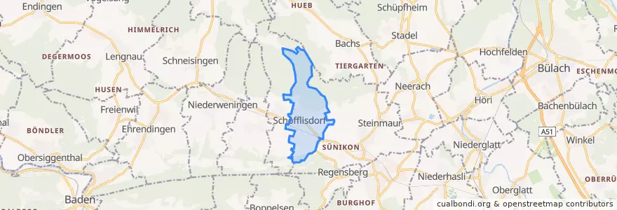 Mapa de ubicacion de Schöfflisdorf.