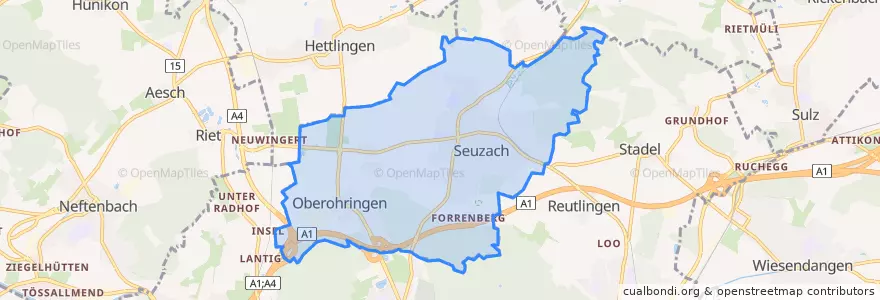 Mapa de ubicacion de Seuzach.