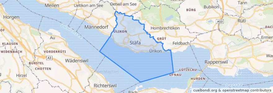 Mapa de ubicacion de Stäfa.
