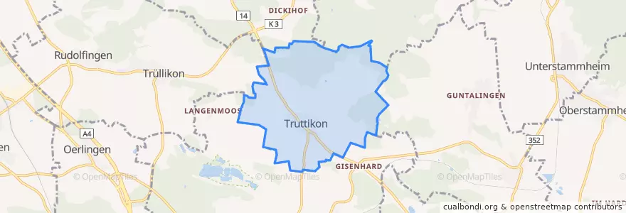 Mapa de ubicacion de Truttikon.