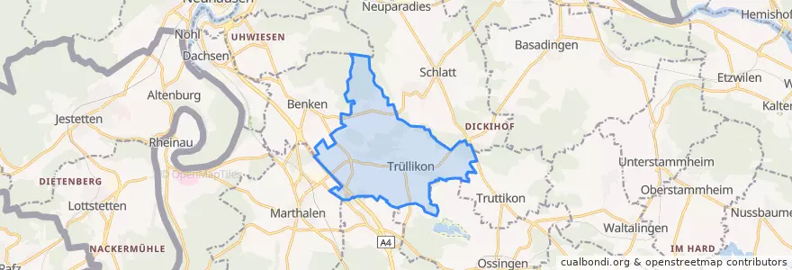 Mapa de ubicacion de Trüllikon.