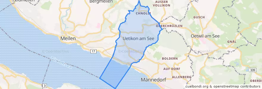 Mapa de ubicacion de Uetikon am See.