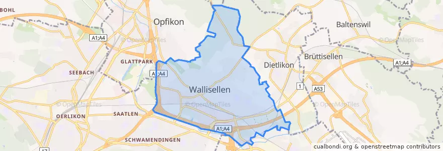 Mapa de ubicacion de Wallisellen.