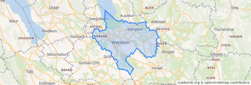 Mapa de ubicacion de Wetzikon (ZH).