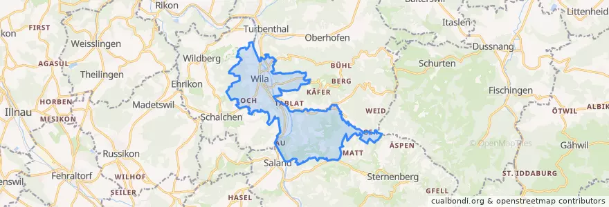 Mapa de ubicacion de Wila.