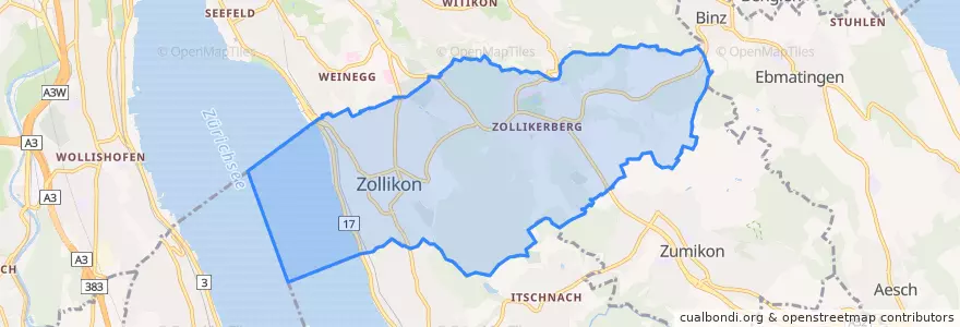 Mapa de ubicacion de Zollikon.