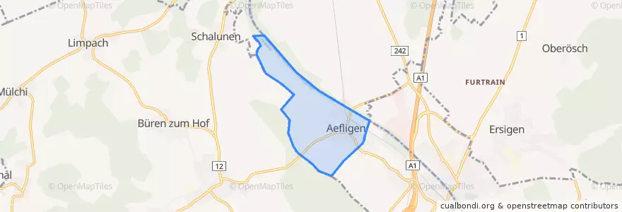 Mapa de ubicacion de Aefligen.