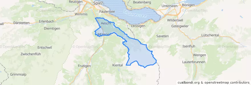 Mapa de ubicacion de Aeschi bei Spiez.