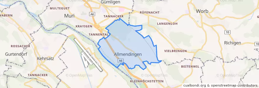 Mapa de ubicacion de Allmendingen.