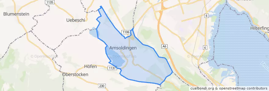Mapa de ubicacion de Amsoldingen.